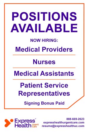 Jobs and Careers at Express Health Urgent Care in East Harlem NYC, Metropolitan NYC  and Staten Island NYC